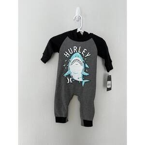 Hurley hooded romper size 6m NWT 
$30 retail